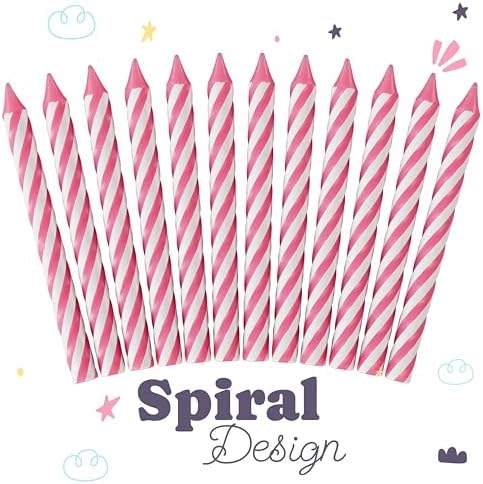 Pretty Pink Candy Stripe Birthday Candles