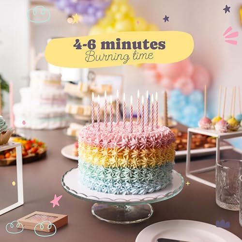 Pretty Pink Candy Stripe Birthday Candles