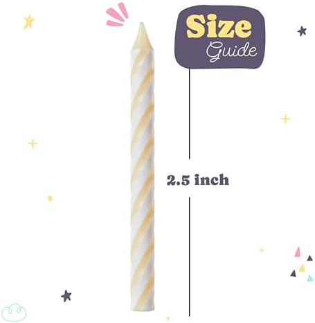 White Spiral Birthday Candles - 24 Pack