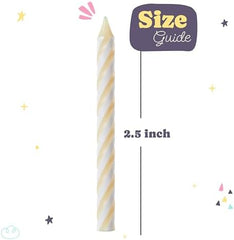 White Spiral Birthday Candles - 24 Pack
