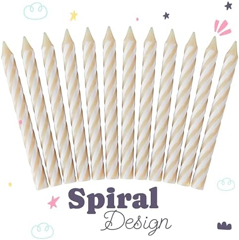 White Spiral Birthday Candles - 24 Pack