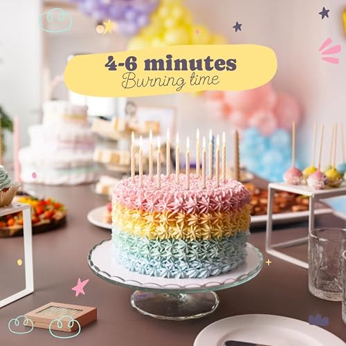White Spiral Birthday Candles - 24 Pack