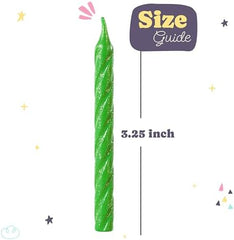 Large Glitter Spiral Birthday Candles - Primary Colors
