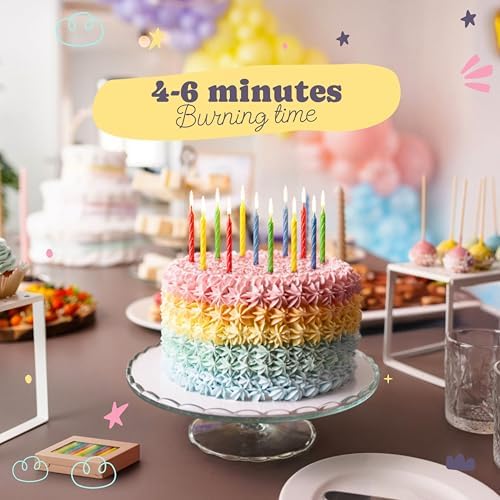 Large Glitter Spiral Birthday Candles - Primary Colors