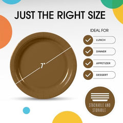 7 in. Gold Paper Plates | 100 Count