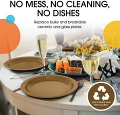 7 in. Gold Paper Plates | 100 Count