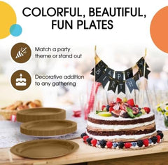 7 in. Gold Paper Plates | 100 Count