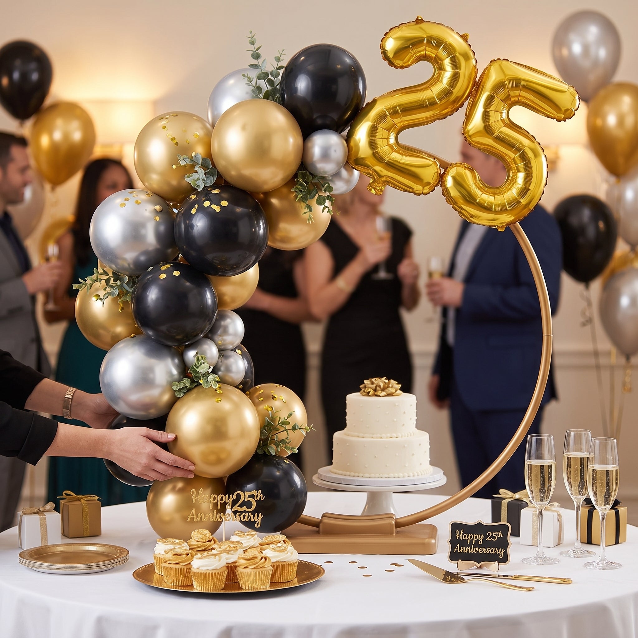 Gold Balloon Ring Centerpiece Decoration - Perfect for Any Celebration