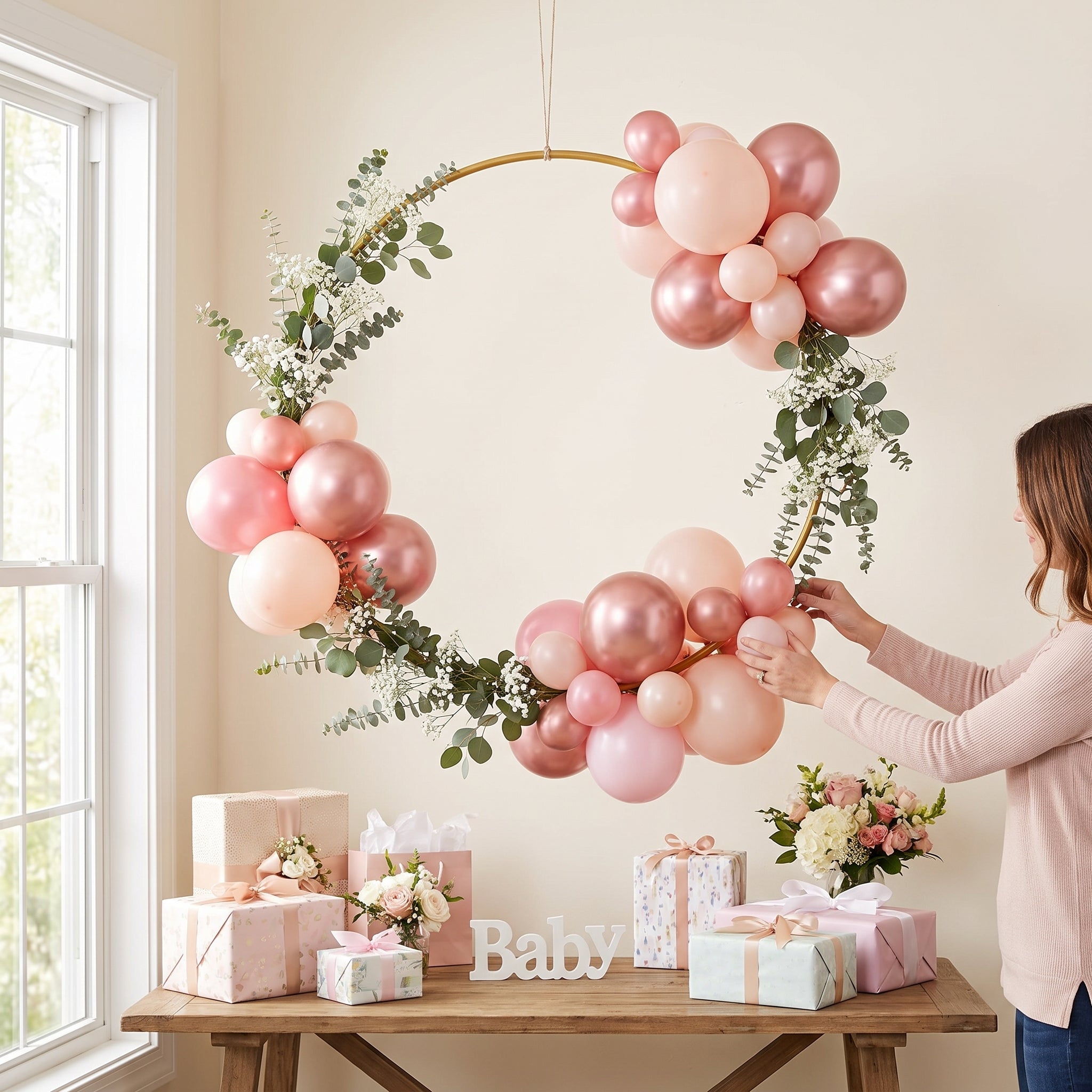 Gold Balloon Ring Centerpiece Decoration - Perfect for Any Celebration