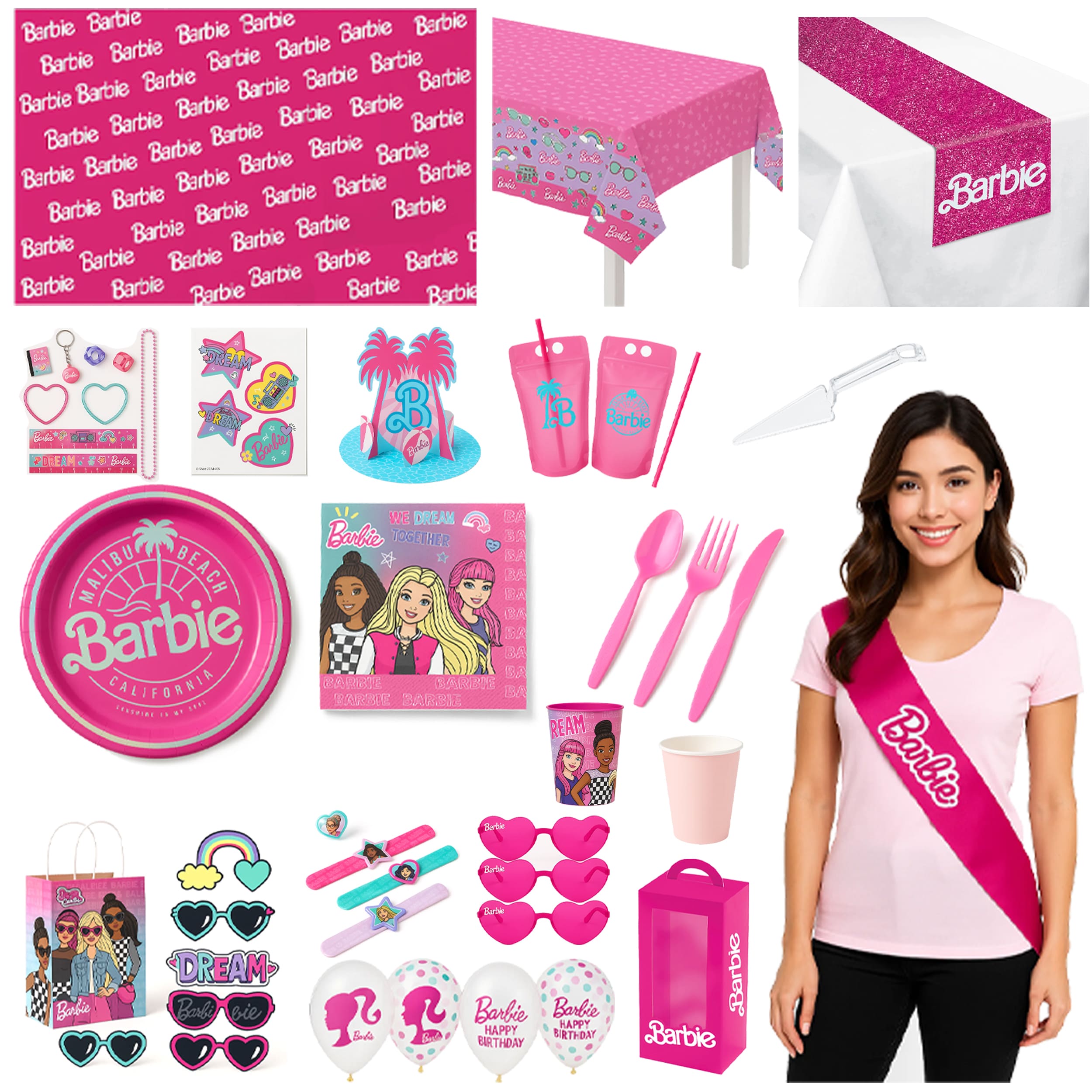 Barbie Birthday Party Deluxe Kit - For 8 Guests