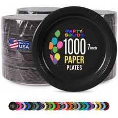 7 in. Black Paper Plates | Case of 1000