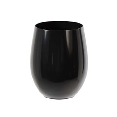 16 Oz. Black Stemless Wine Glasses | 6 Count