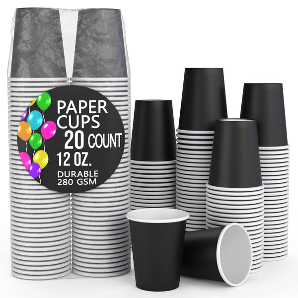 12 Oz. Black Paper Cups