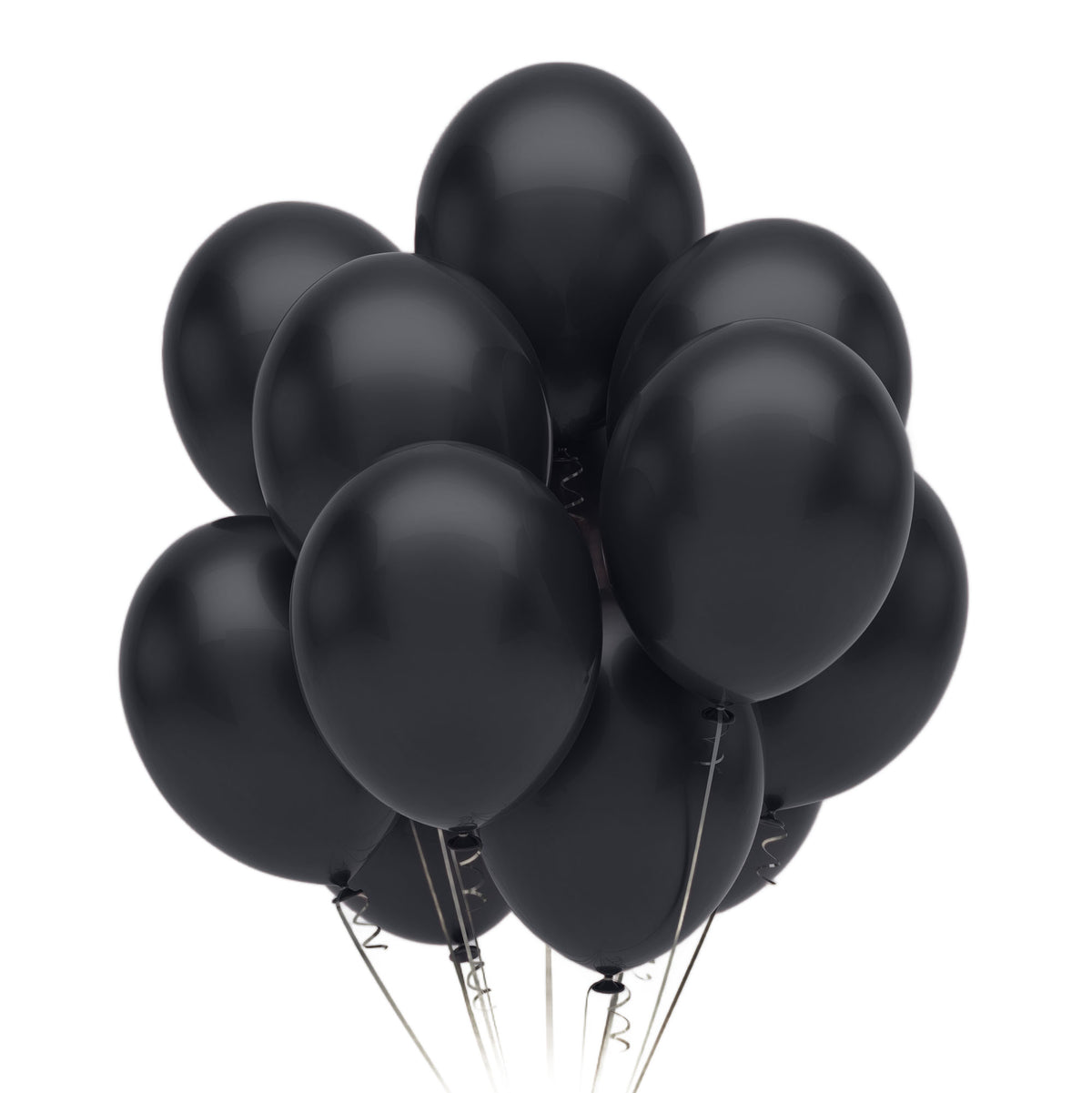 12 In. Black Pearlized Latex Balloon | 10 Count