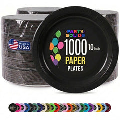 10 in. Black Paper Plates | Case of 1000