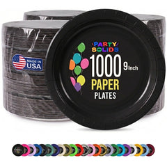 9 in. Black Paper Plates | Case of 1000