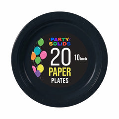 10 In. Black Paper Plates - 20 Ct.