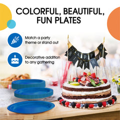 10 In. Dark Blue Paper Plates - 20 Ct.