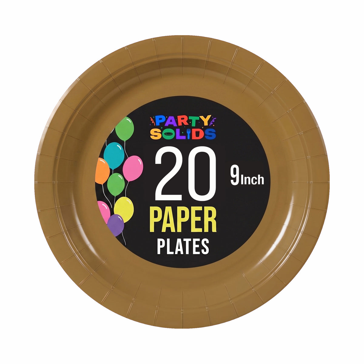 9 In. Bronze Paper Plates - 20 Ct.