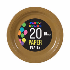 10 In. Bronze Paper Plates - 20 Ct.