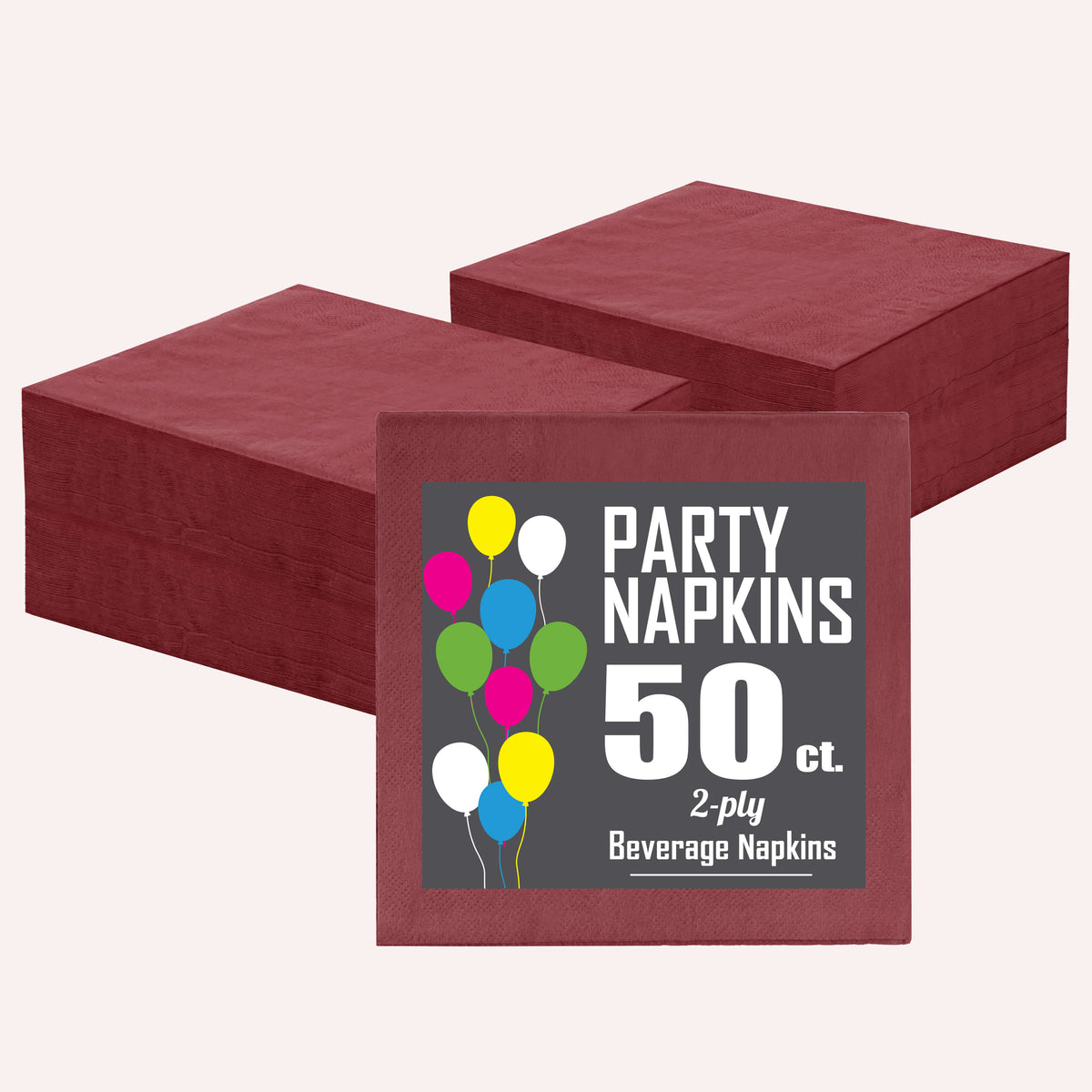 Burgundy Beverage Napkins | 1800 Count