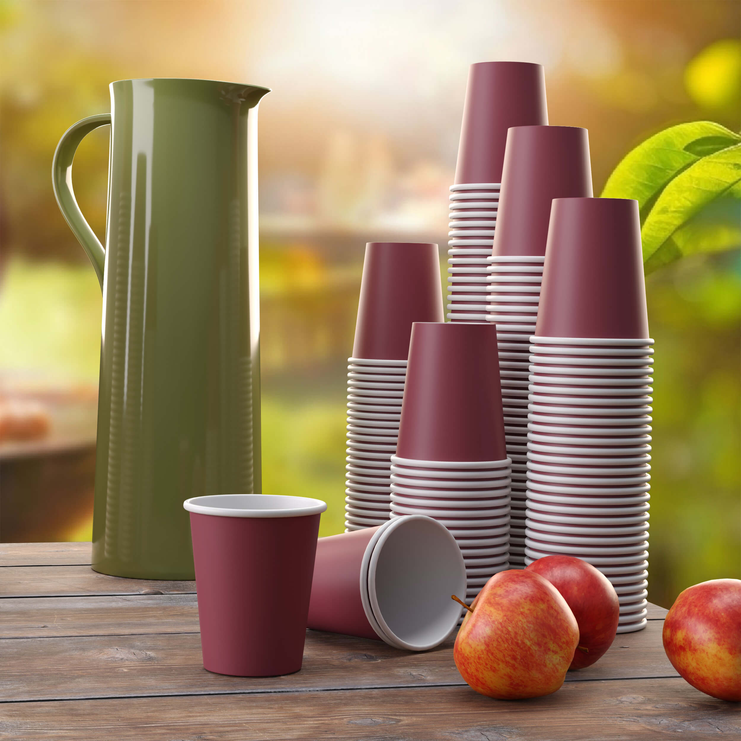 9 Oz. Burgundy Paper Cups | Case of 1000