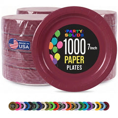 7 in. Burgundy Paper Plates | Case of 1000