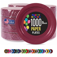 9 in. Burgundy Paper Plates | Case of 1000