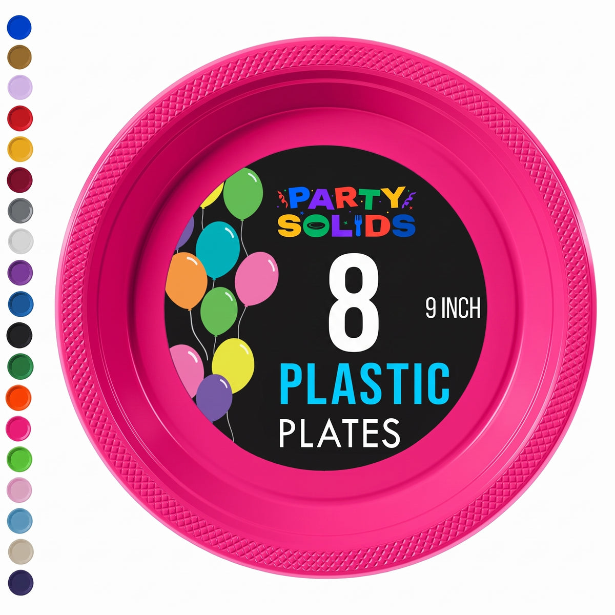 9 in. Cerise Plastic Plates | 8 Count