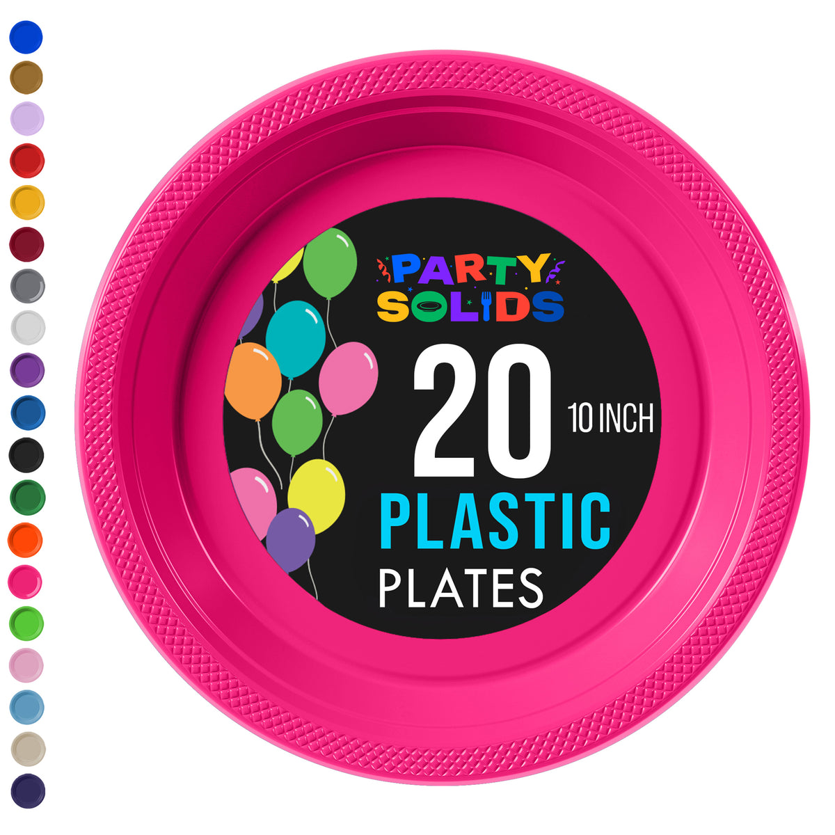 10 in. Cerise Plastic Plates | 20 Ct.