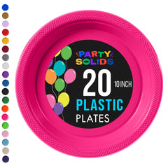 10 in. Cerise Plastic Plates | 20 Ct.