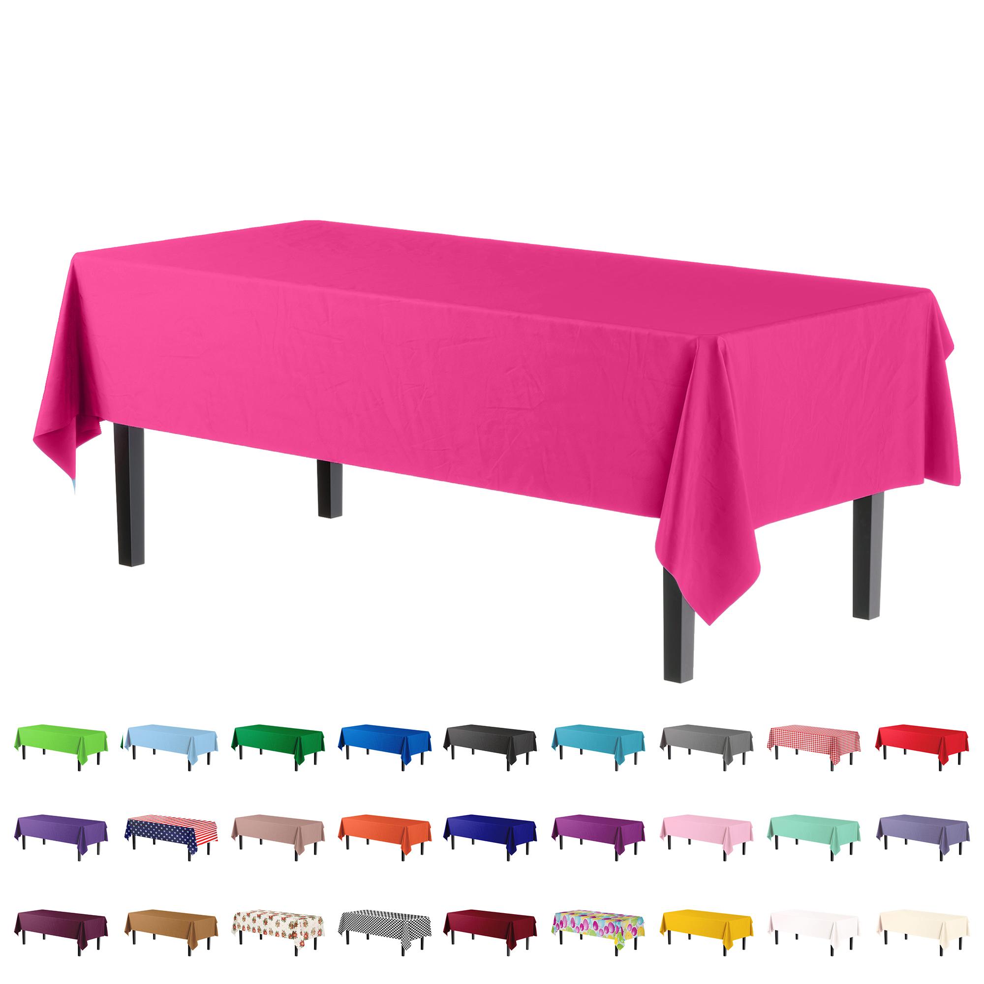 Premium Cerise Plastic Table Cover | Case of 96