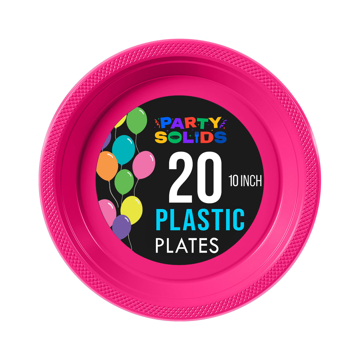 10 In. Cerise Plastic Plates - 20 Ct.
