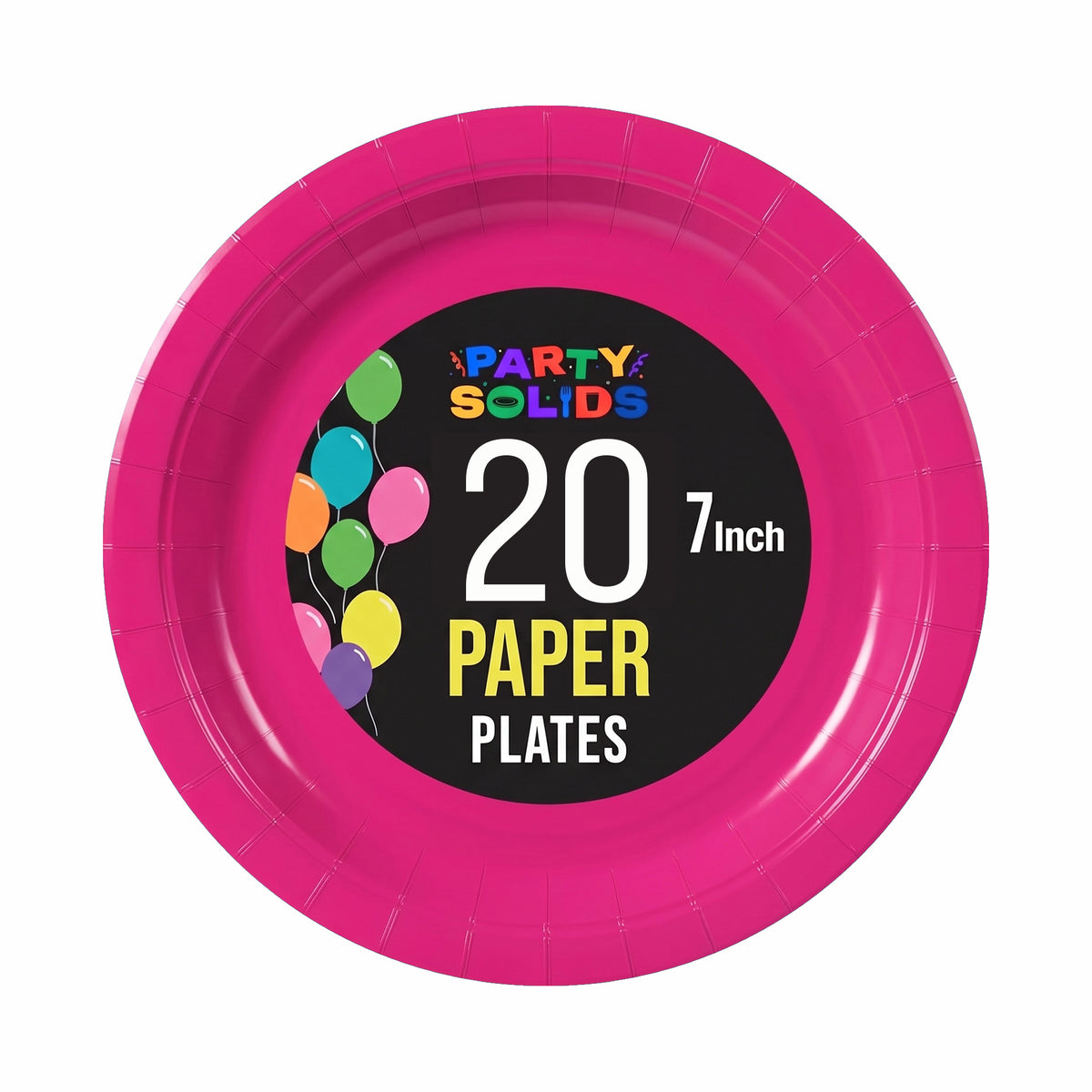 7 In. Cerise Paper Plates - 20 Ct.