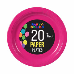 7 In. Cerise Paper Plates - 20 Ct.