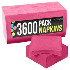 Hot Pink Beverage Napkins | Case of 3600