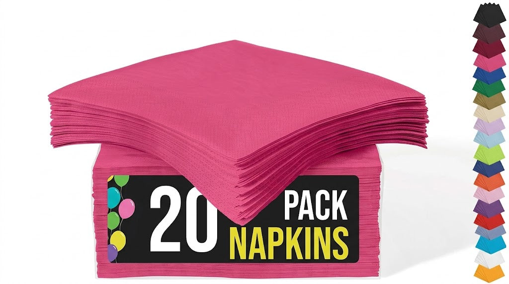 Cerise Luncheon Napkins | 6.75 in. X 6.75 in. | 20 Count