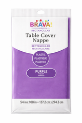 Purple Plastic Rectangular Table Cover, 54x108-Inch