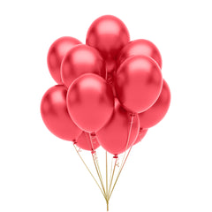 12 In. Cherry Red Pearlized Latex Balloon | 10 Count