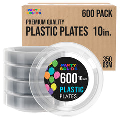 10 in. Clear Plastic Plates | Case of 600