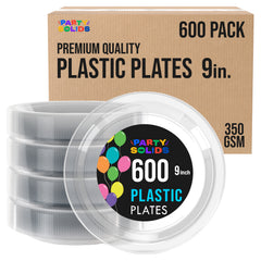 9 in. Clear Plastic Plates | Case of 600