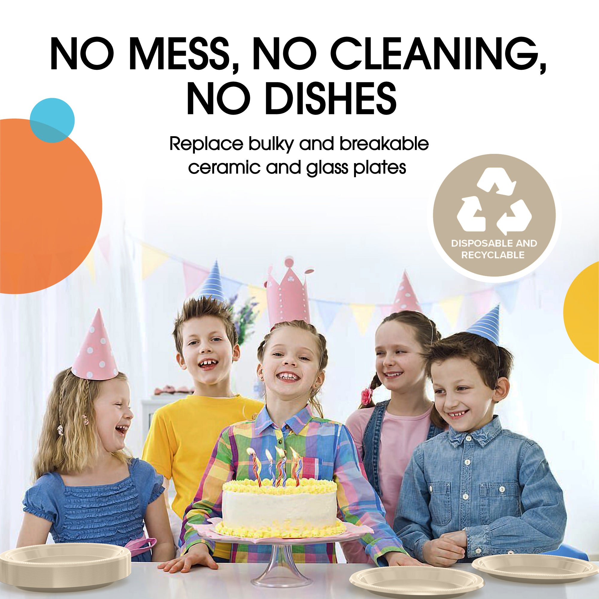 7 in. Ivory Plastic Plates | Case of 600