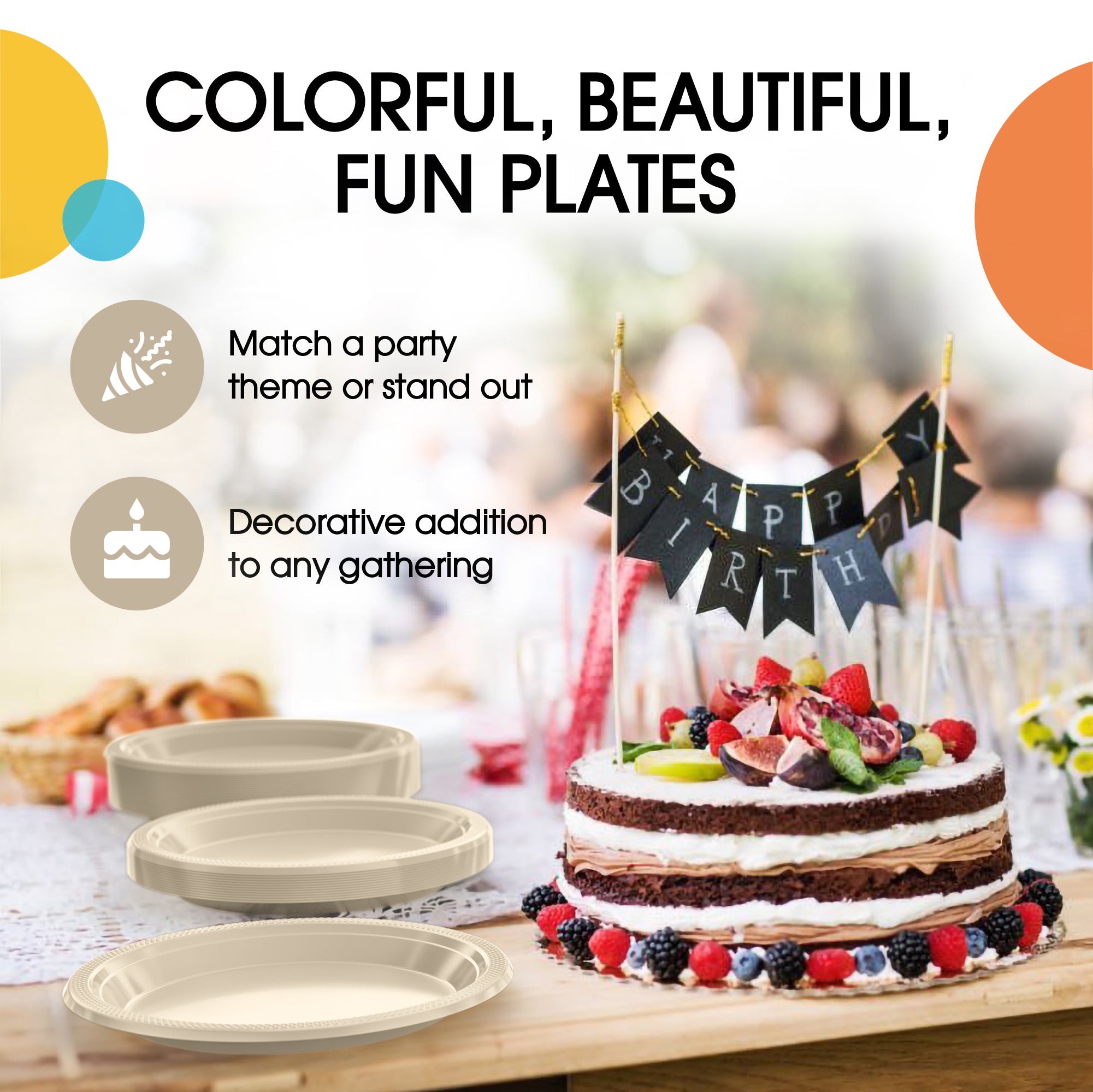 7 in. Ivory Plastic Plates | 20 Ct.
