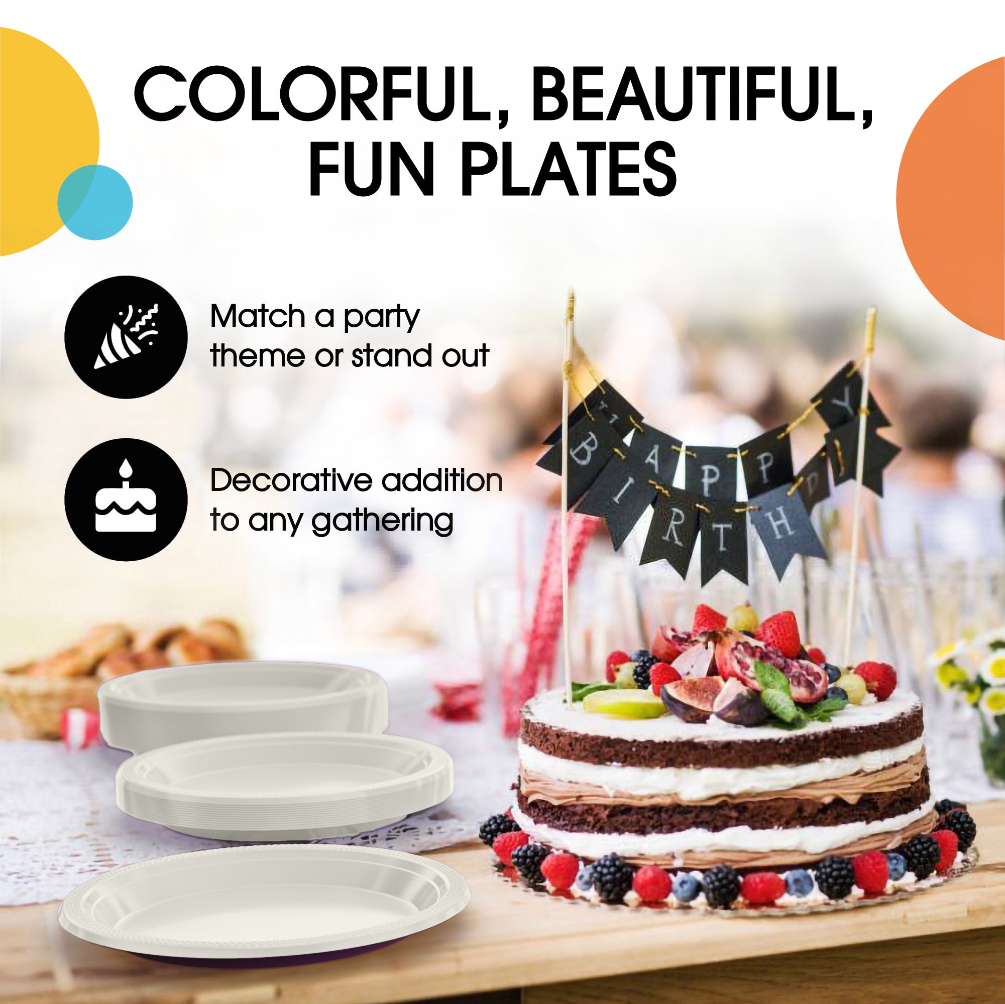10 in. Ivory Plastic Plates | 20 Ct.