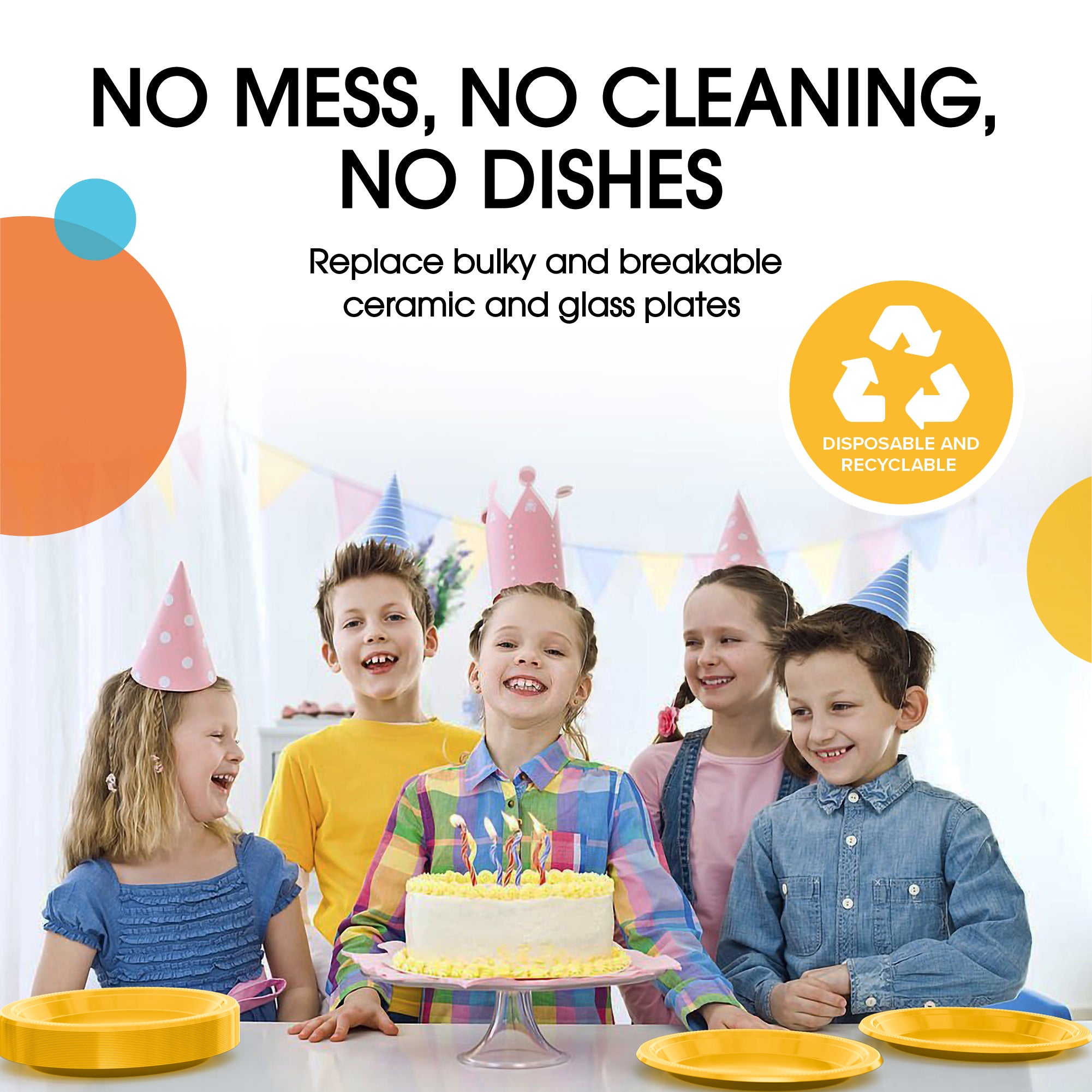 7 in. Yellow Plastic Plates | Case of 600