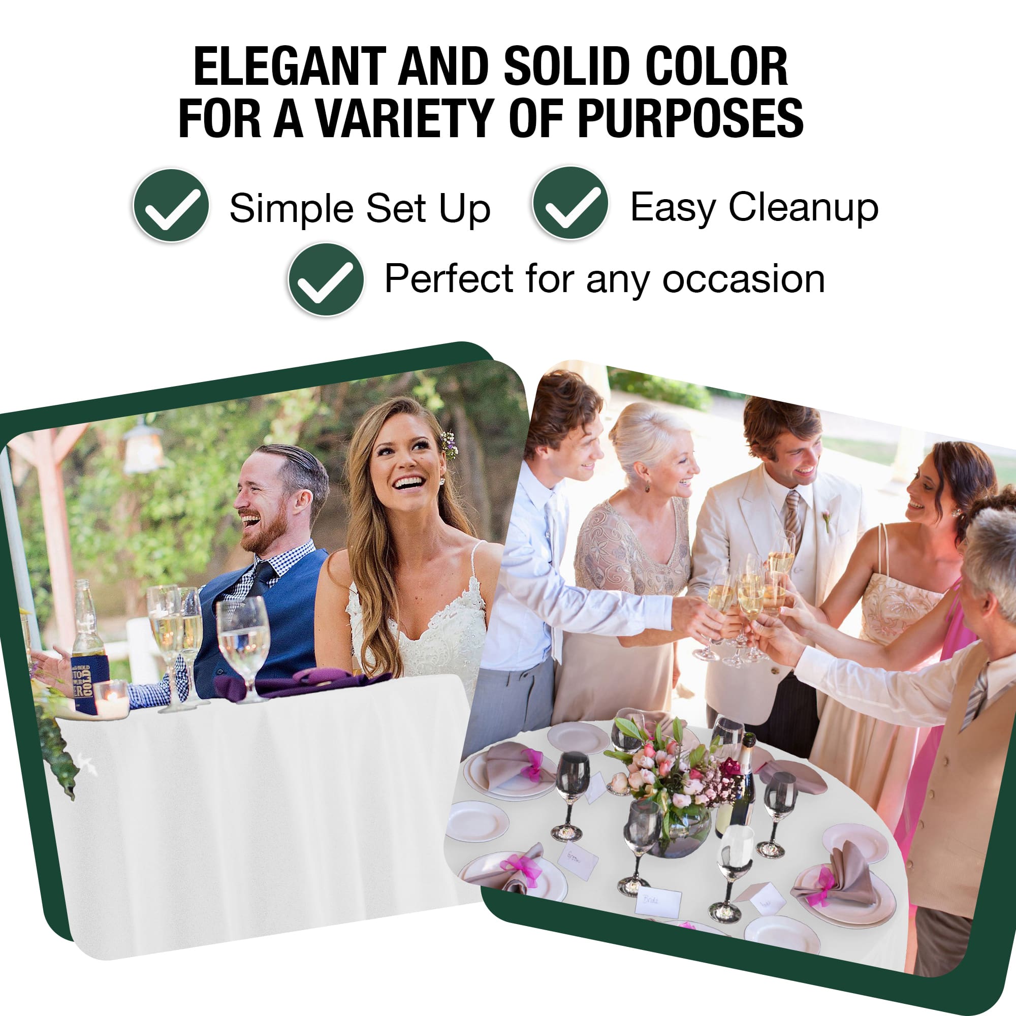 120 In. Premium Round White Plastic Table Cover