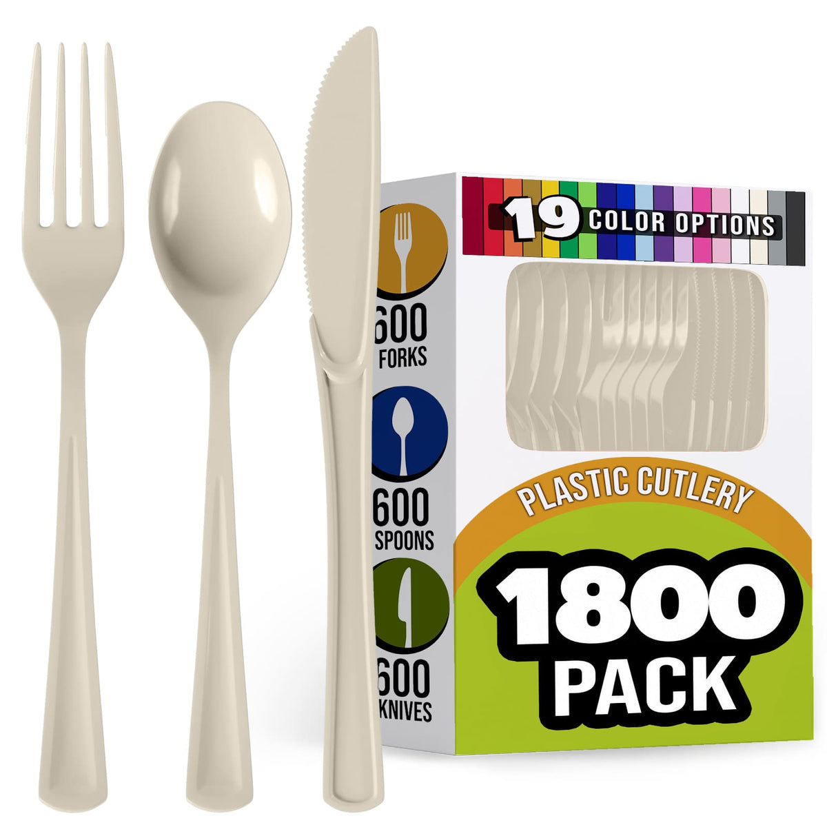 Ivory Cutlery Combo Set | 600 Forks 600 Spoons And 600 Knives