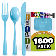 Light Blue Cutlery Combo Set | 600 Forks 600 Spoons And 600 Knives