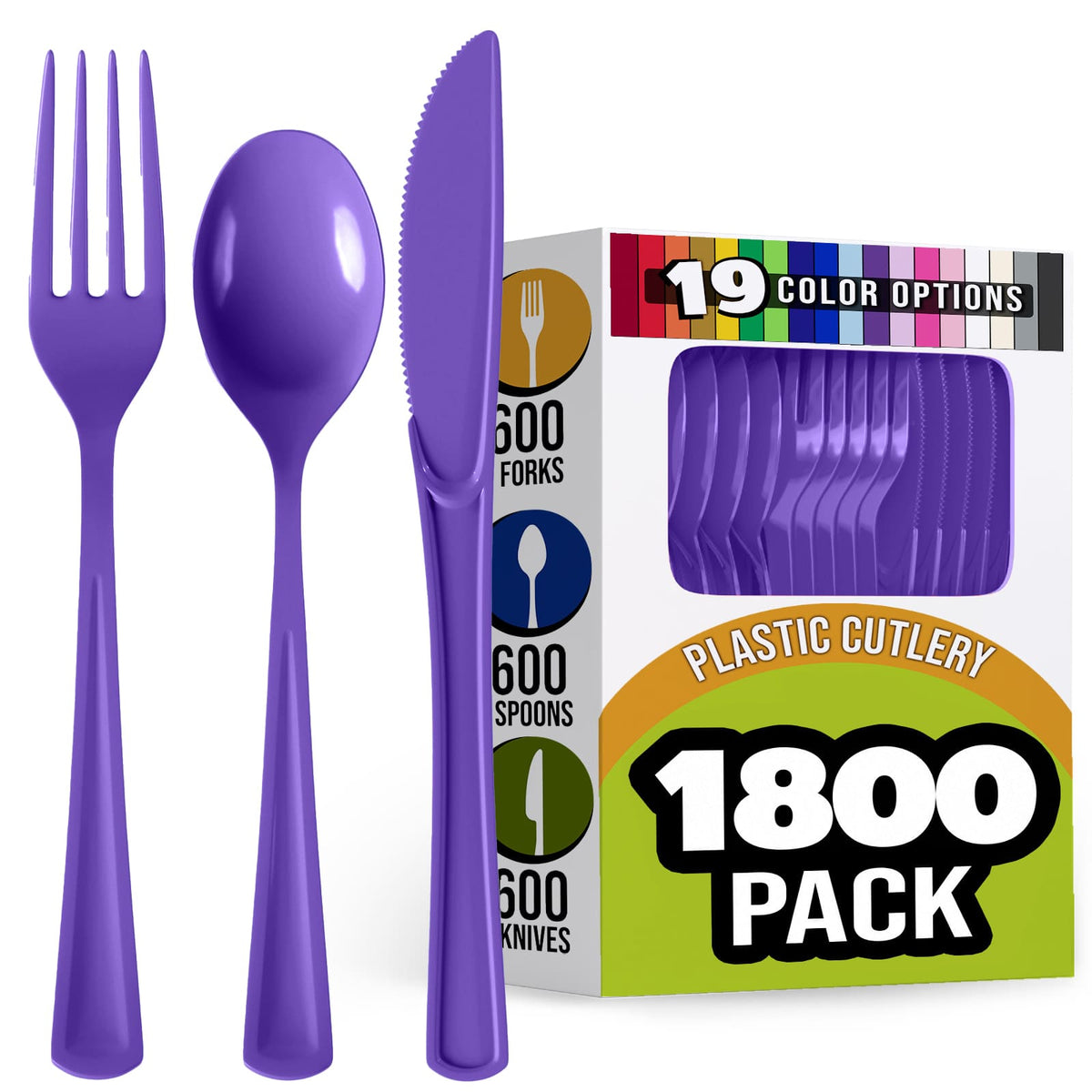 Purple Cutlery Combo Set | 600 Forks 600 Spoons And 600 Knives