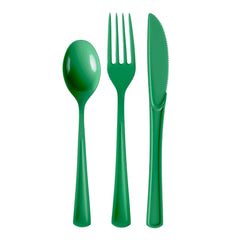 Emerald Green Cutlery Combo Set | 50 Forks 50 Spoons And 50 Knives